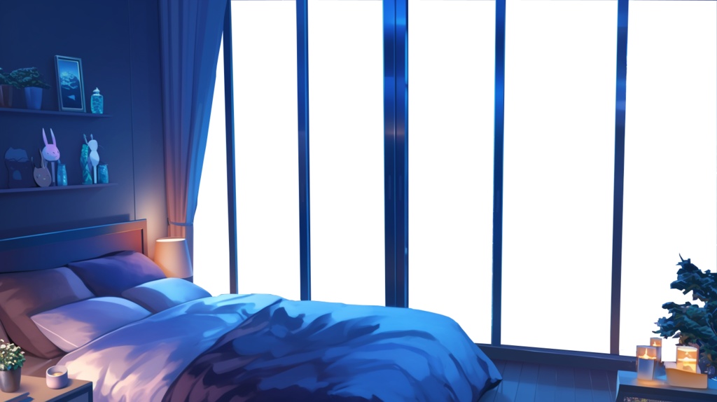 【透過素材】窓だけ透過ホテルの様な部屋8枚