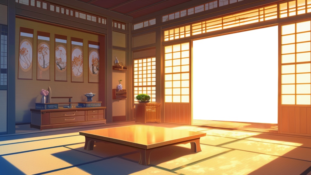 【透過素材】窓だけ透過和室9枚