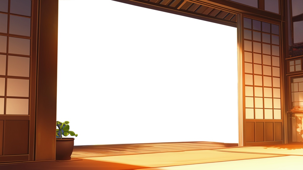 【透過素材】窓だけ透過和室9枚