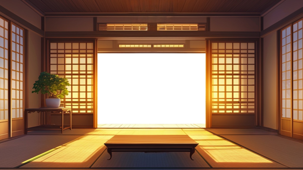 【透過素材】窓だけ透過和室9枚