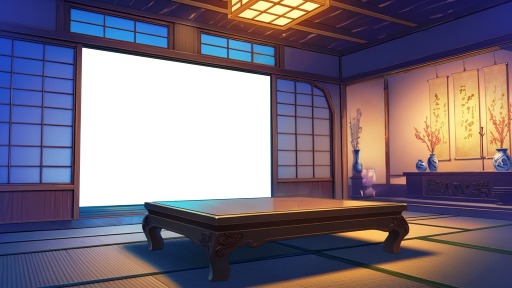 【透過素材】窓だけ透過和室9枚