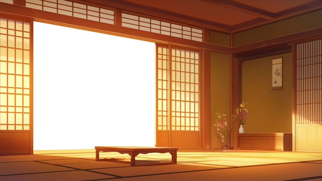 【透過素材】窓だけ透過和室9枚