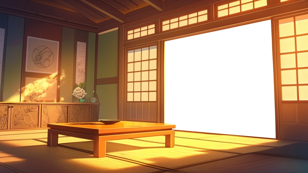 【透過素材】窓だけ透過和室9枚