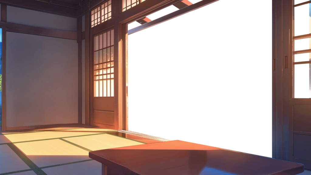 【透過素材】窓だけ透過和室9枚