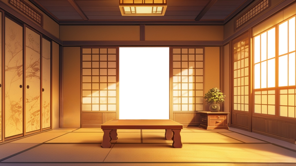 【透過素材】窓だけ透過和室9枚