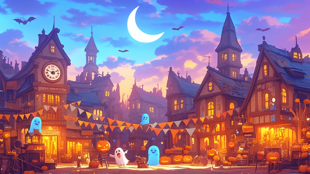 【フリー素材】ハロウィン街並み