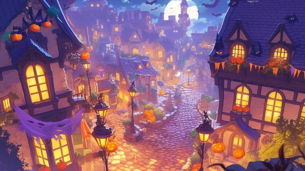 【フリー素材】ハロウィン街並み