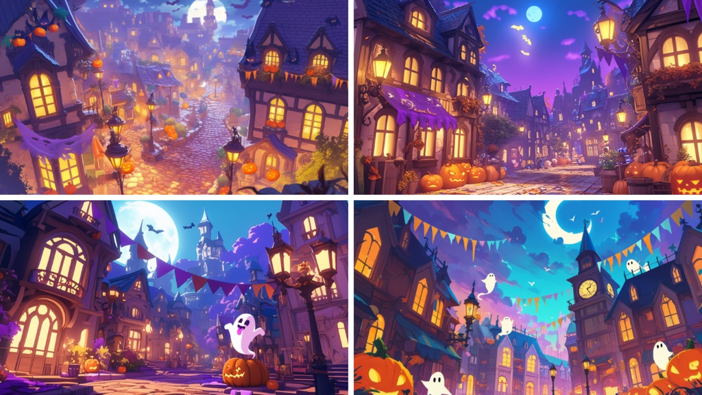 【フリー素材】ハロウィン街並み