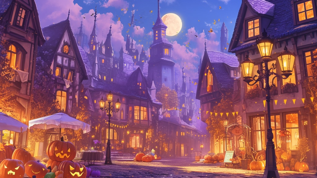 【フリー素材】ハロウィン街並み