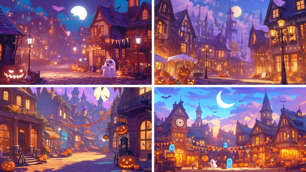 【フリー素材】ハロウィン街並み