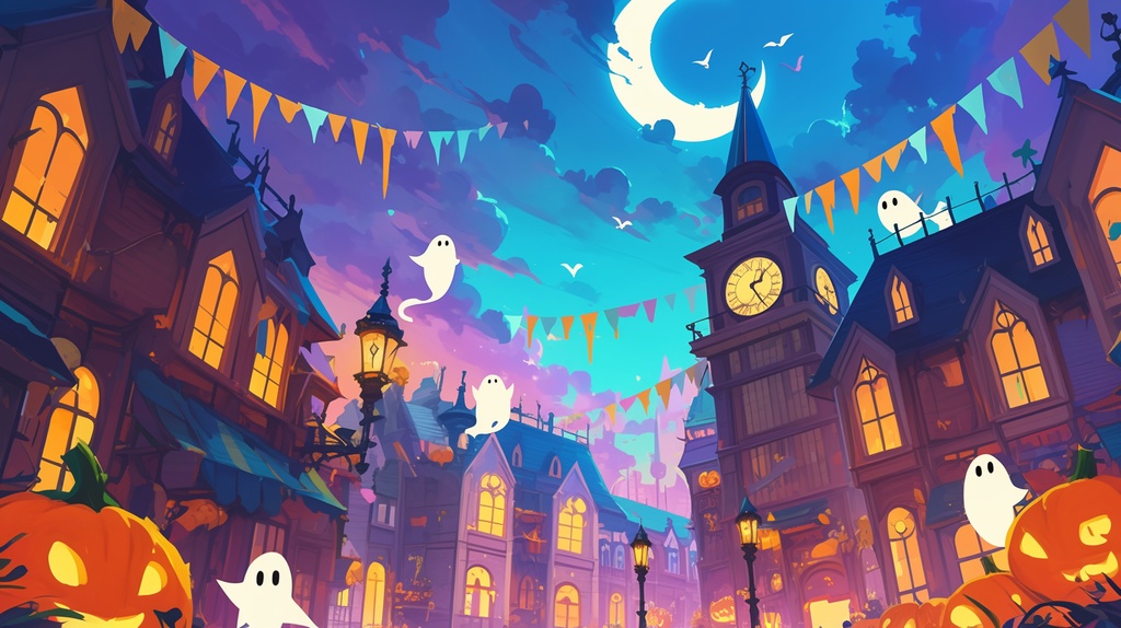 【フリー素材】ハロウィン街並み