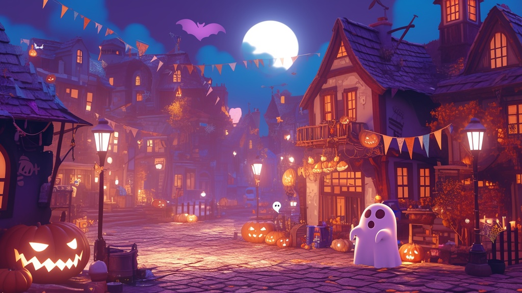 【フリー素材】ハロウィン街並み