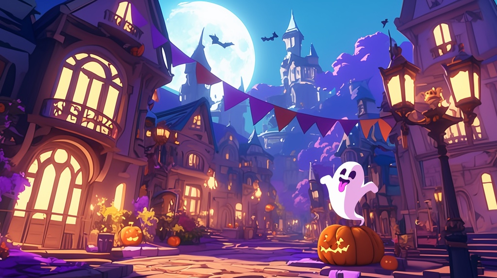 【フリー素材】ハロウィン街並み