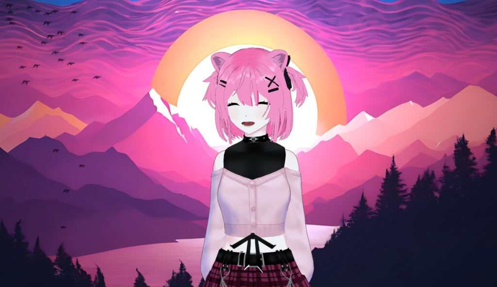 Pink-Haired Anime Girl VRM + VRoid