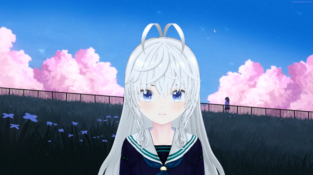 White-Haired Girl VRM + VRoid