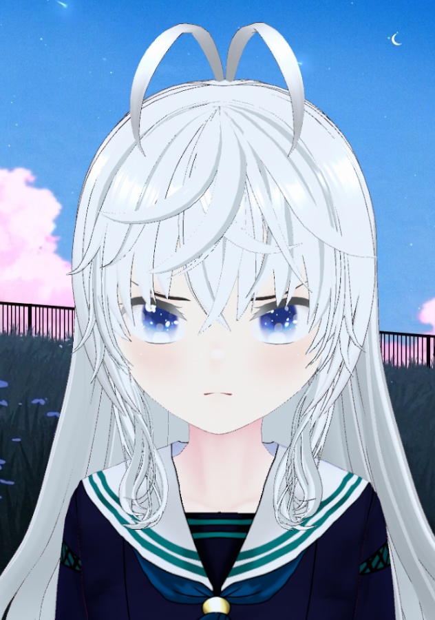 White-Haired Girl VRM + VRoid