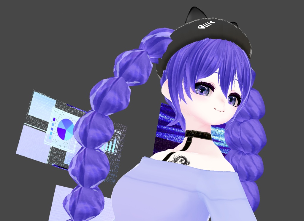 big braided twin tails