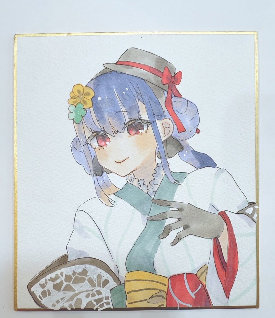 ヘブバン　手描きミニ色紙（13.6㎝×12㎝）　佐月マリ