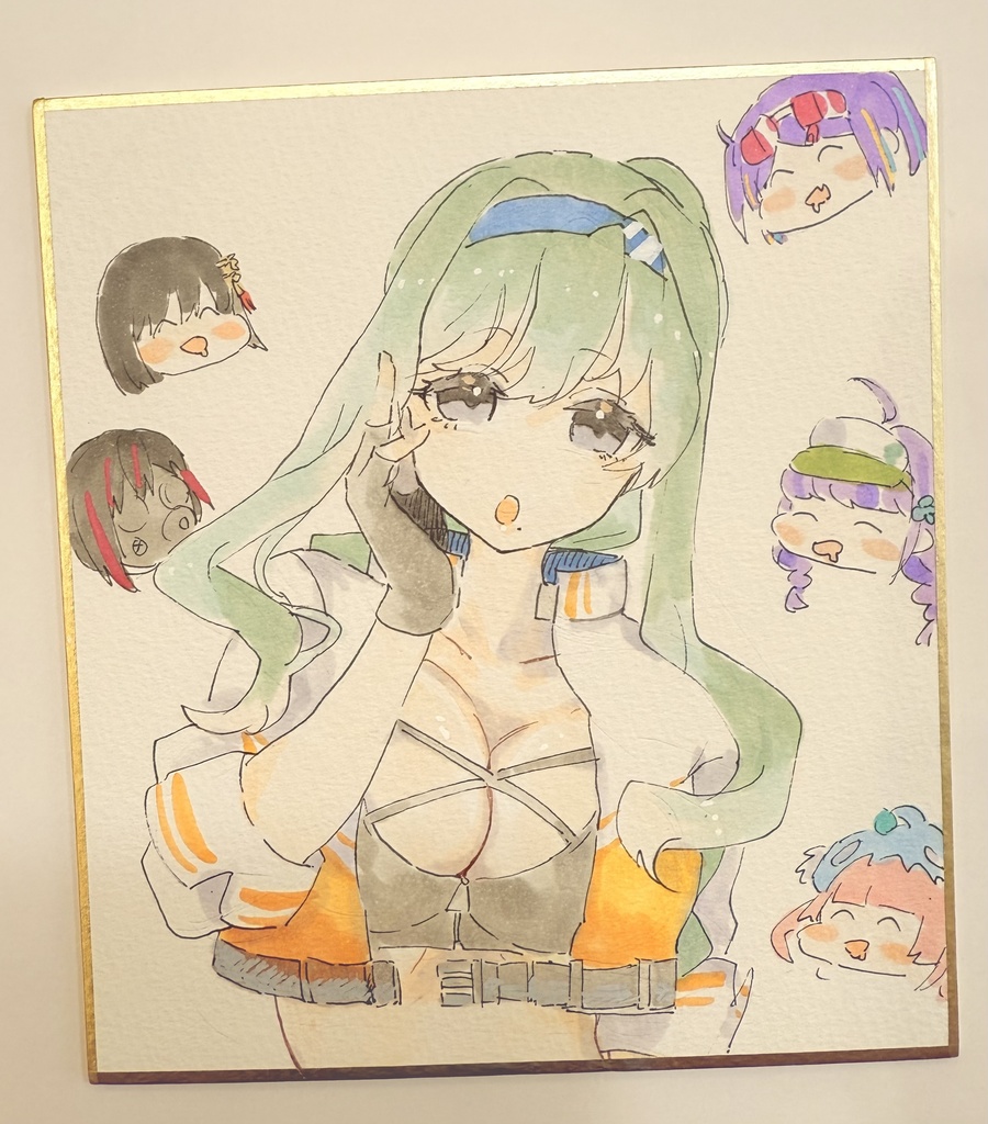 ヘブバン　手描きミニ色紙（13.6㎝×12㎝）　室伏