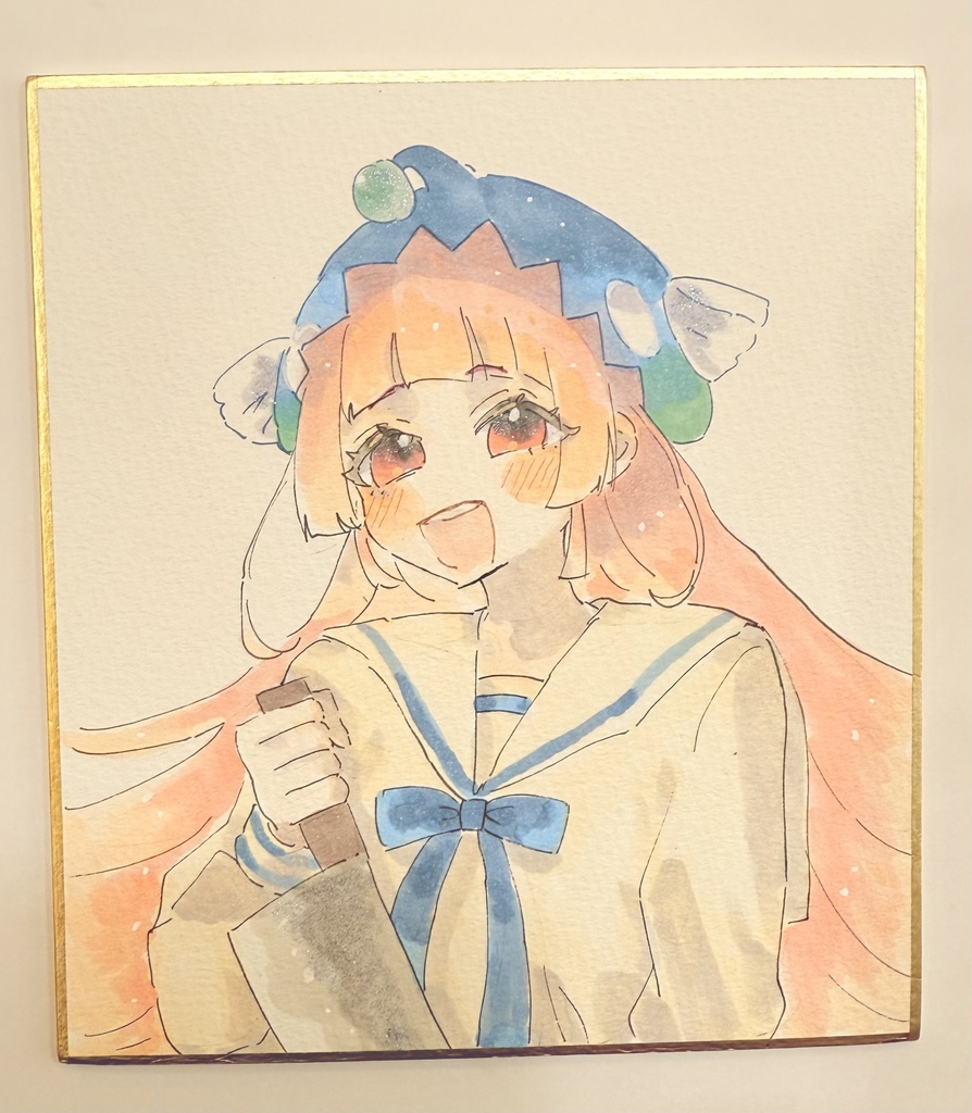 ヘブバン　手描きミニ色紙（13.6㎝×12㎝）　瑞原あいなコラボ