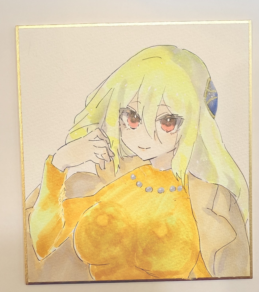 ヘブバン　手描きミニ色紙（13.6㎝×12㎝）　白河ユイナ