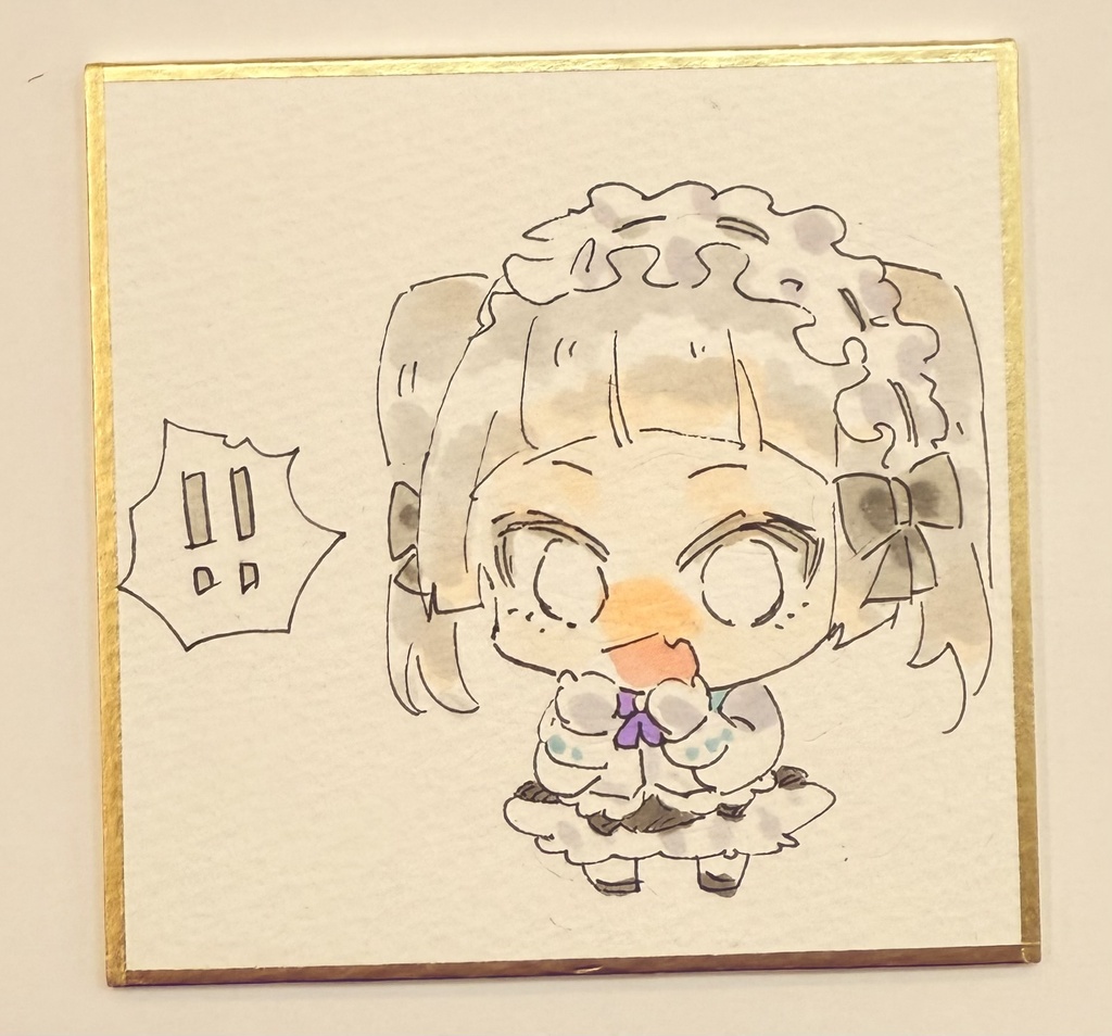 ヘブバン　手描き色紙　豆色紙7.6cm×7.6cm  菅原千恵