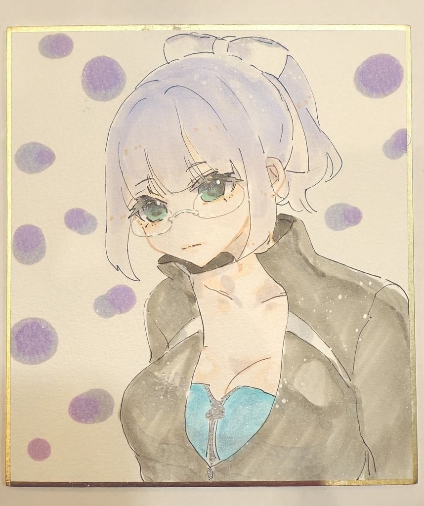 ヘブバン　手描きミニ色紙（13.6㎝×12㎝）　水着樋口