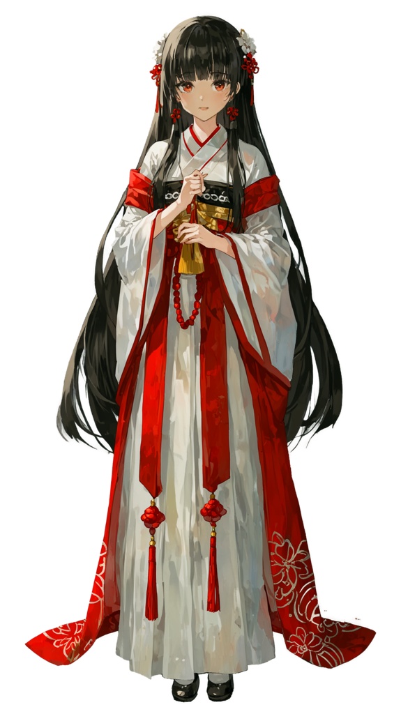 【TRPG/動画用】巫女キャラ立ち絵素材|表情差分7種付き