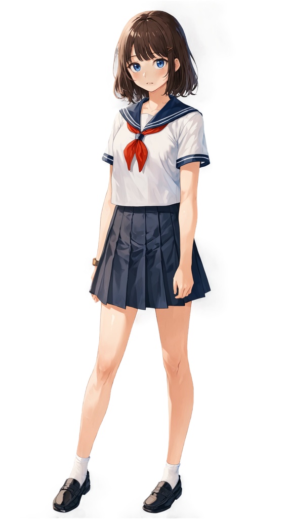 【立ち絵素材】Visual Novel Character Pack - 制服女子高生フル立ち絵+表情差分9種