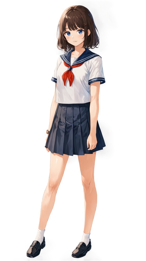【立ち絵素材】Visual Novel Character Pack - 制服女子高生フル立ち絵+表情差分9種