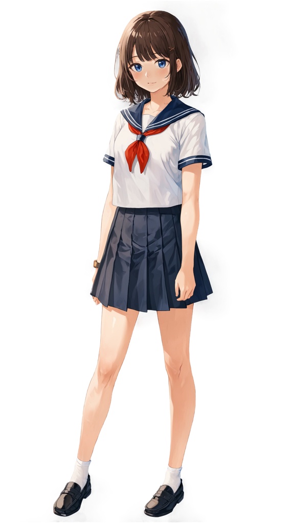 【立ち絵素材】Visual Novel Character Pack - 制服女子高生フル立ち絵+表情差分9種