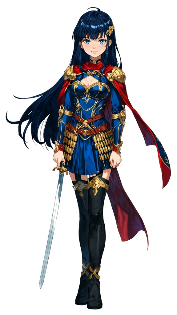 表情豊かな女勇者の立ち絵セット(表情差分10種/透過PNG)