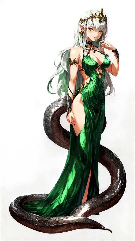 【立ち絵素材】半人半竜の女王 - 表情差分10種付き / 商用利用可・Live2D対応