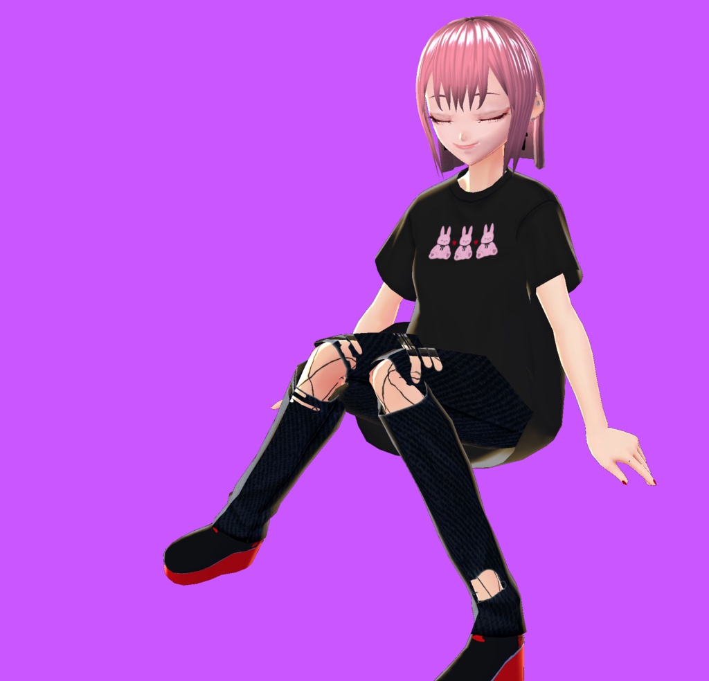 【Vroid】ダメージデニムパンツ【無料】