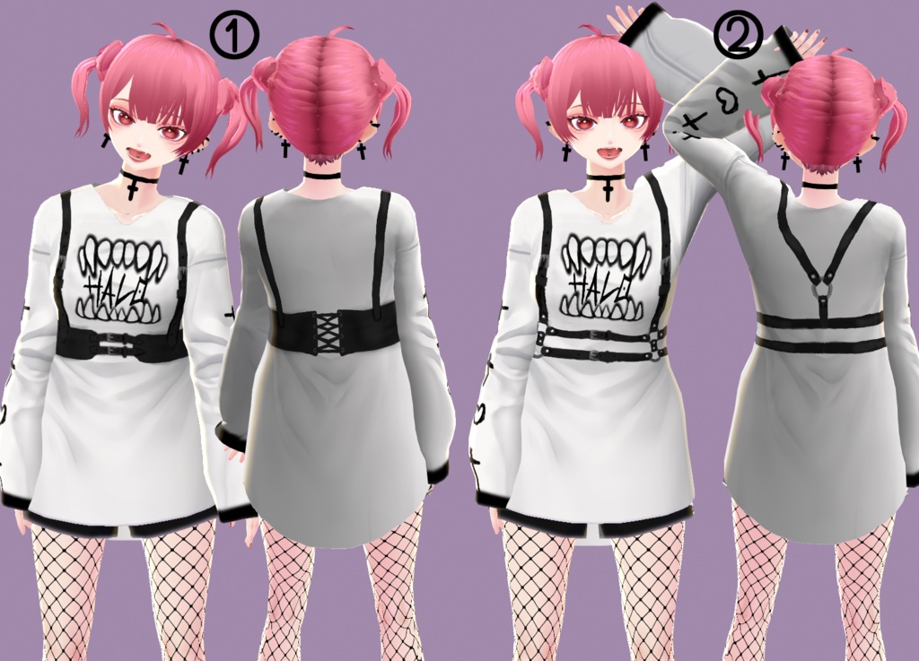 【VRoid】ハーネスベルトセット(ロングスリーブT付き)