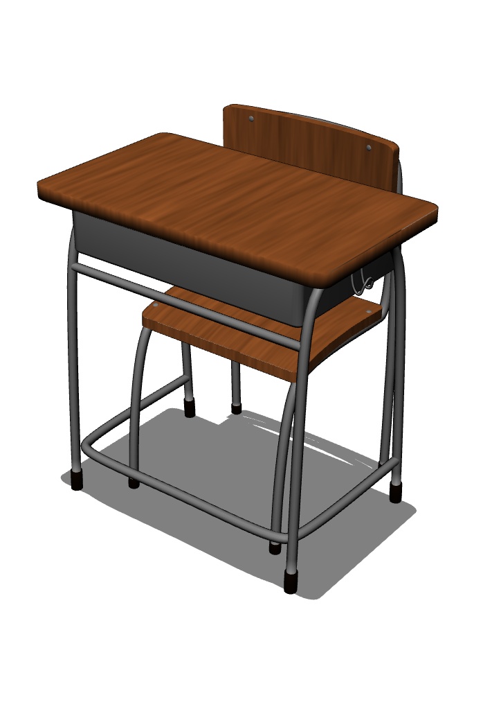 【3Dモデル】学校の机と椅子セット【無料】