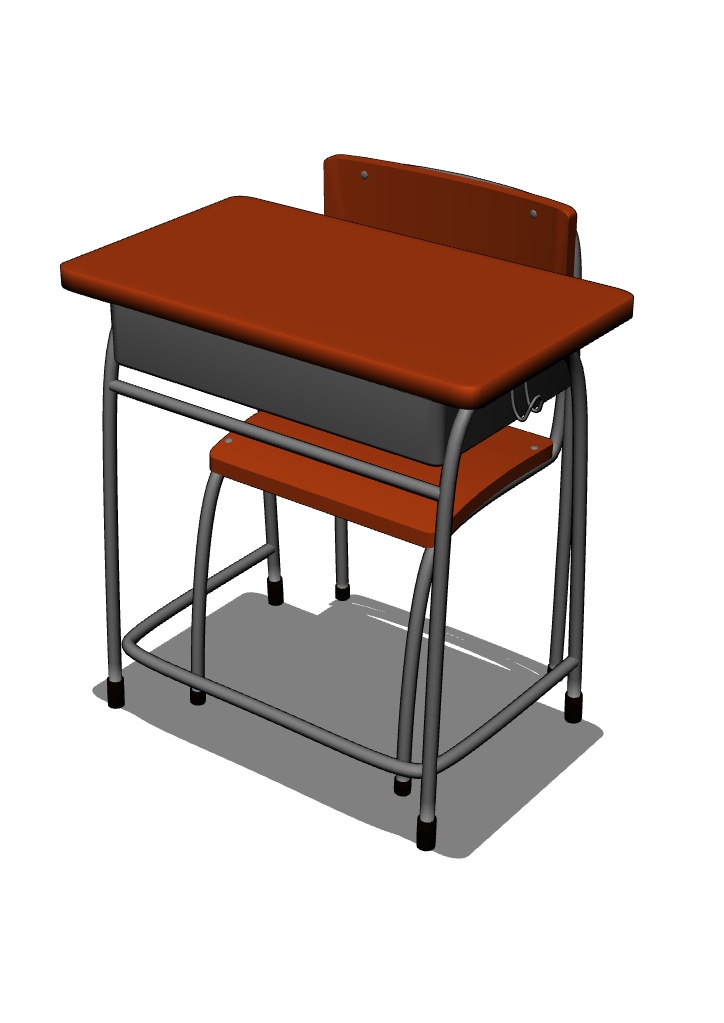 【3Dモデル】学校の机と椅子セット【無料】