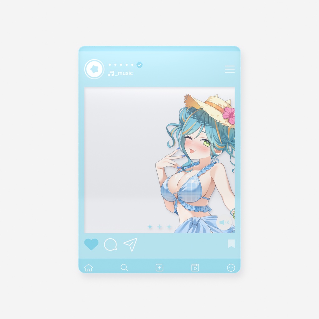 【期間限定】生誕記念🎂キュートフリル水着インスタ風クリアカード