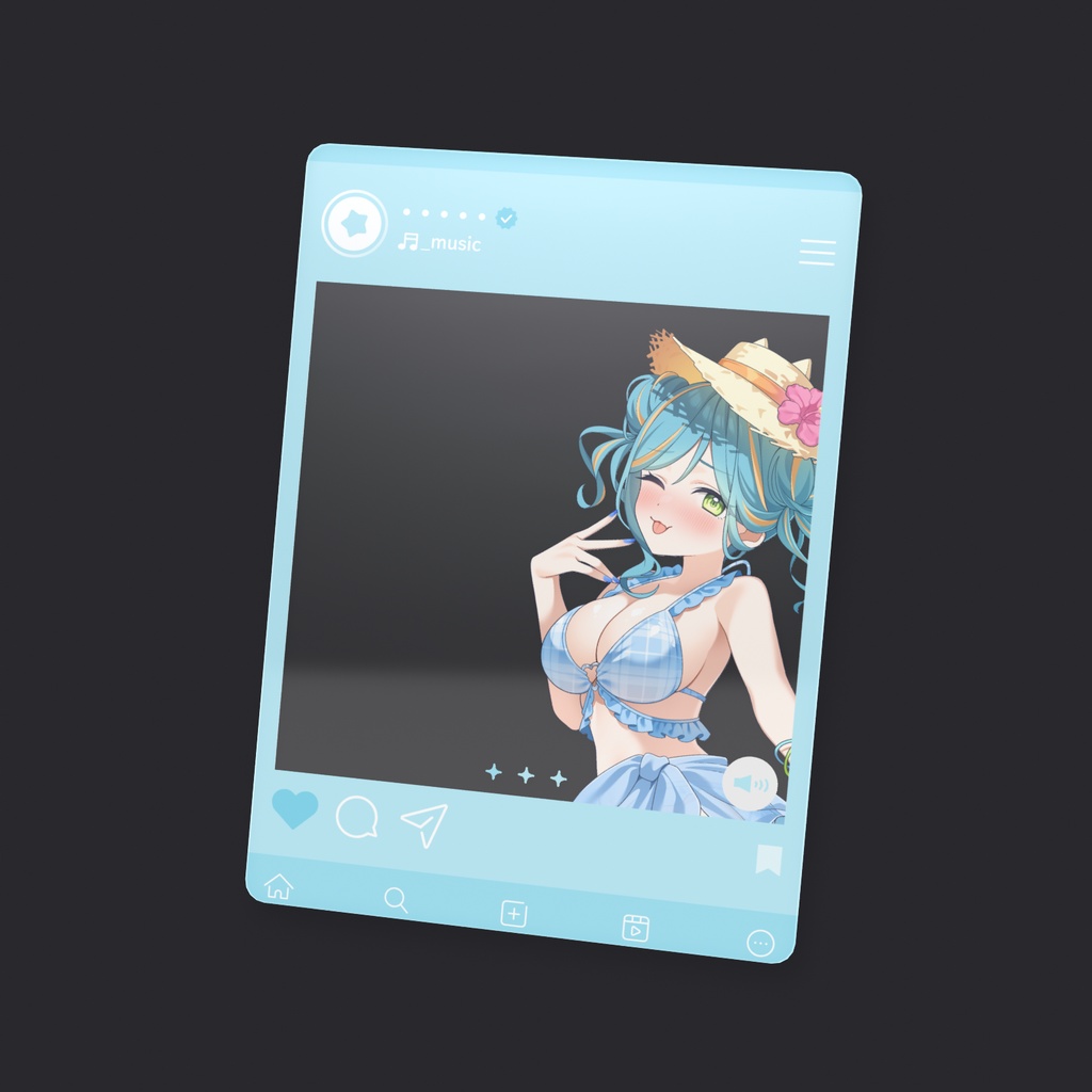 【期間限定】生誕記念🎂キュートフリル水着インスタ風クリアカード
