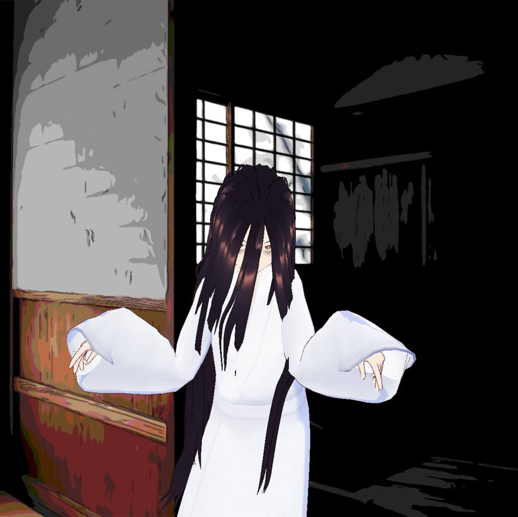 【VRM版】長い黒髪の少女Ver.1.0 - youkihi - 4/4