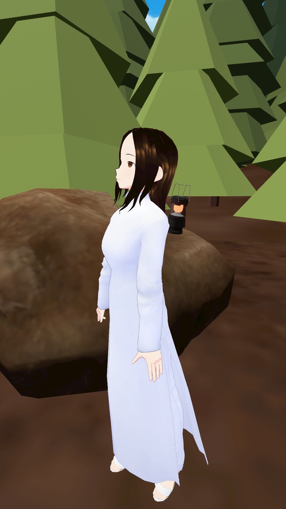 3Dアバター【VRC向け/VRM同梱】ベトナム風アオザイ女子