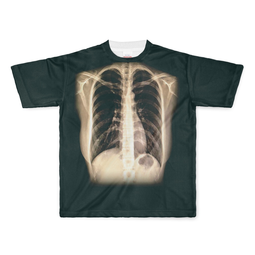 健康的な女性の胸部レントゲンTシャツ(フルグラフィックL)