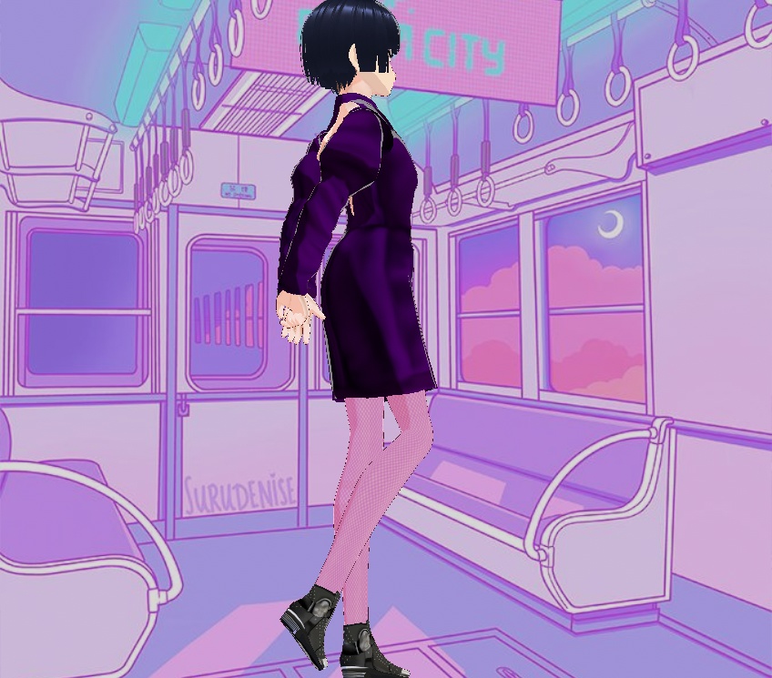 80s Purple Power Dress/Bra & with tights