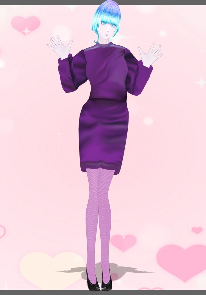 80s Purple Power Dress/Bra & with tights