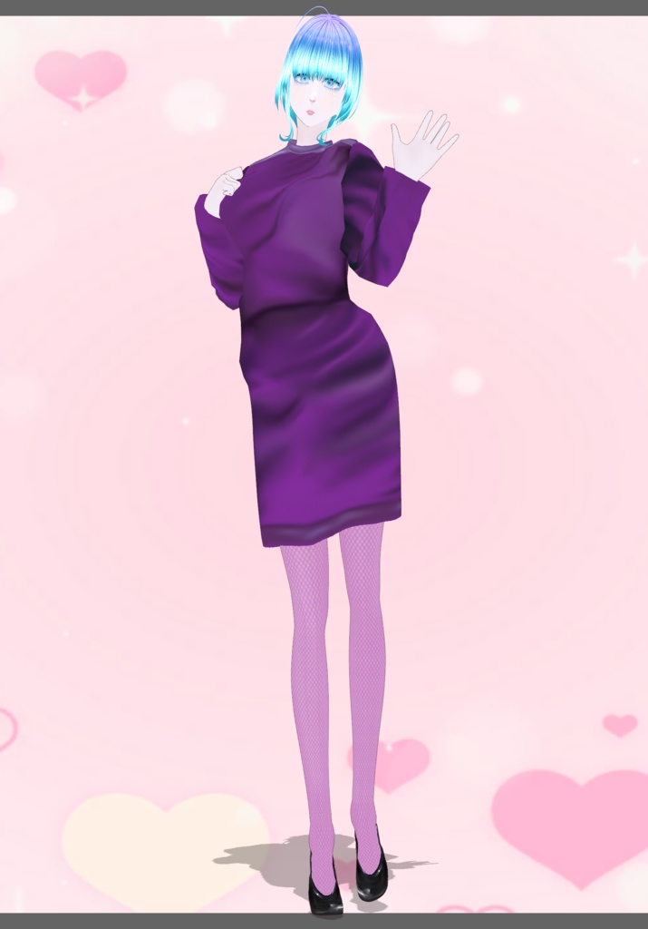 80s Purple Power Dress/Bra & with tights