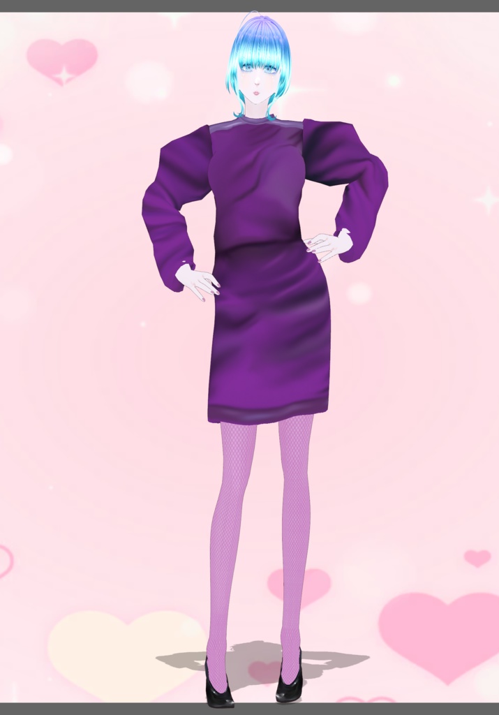 80s Purple Power Dress/Bra & with tights