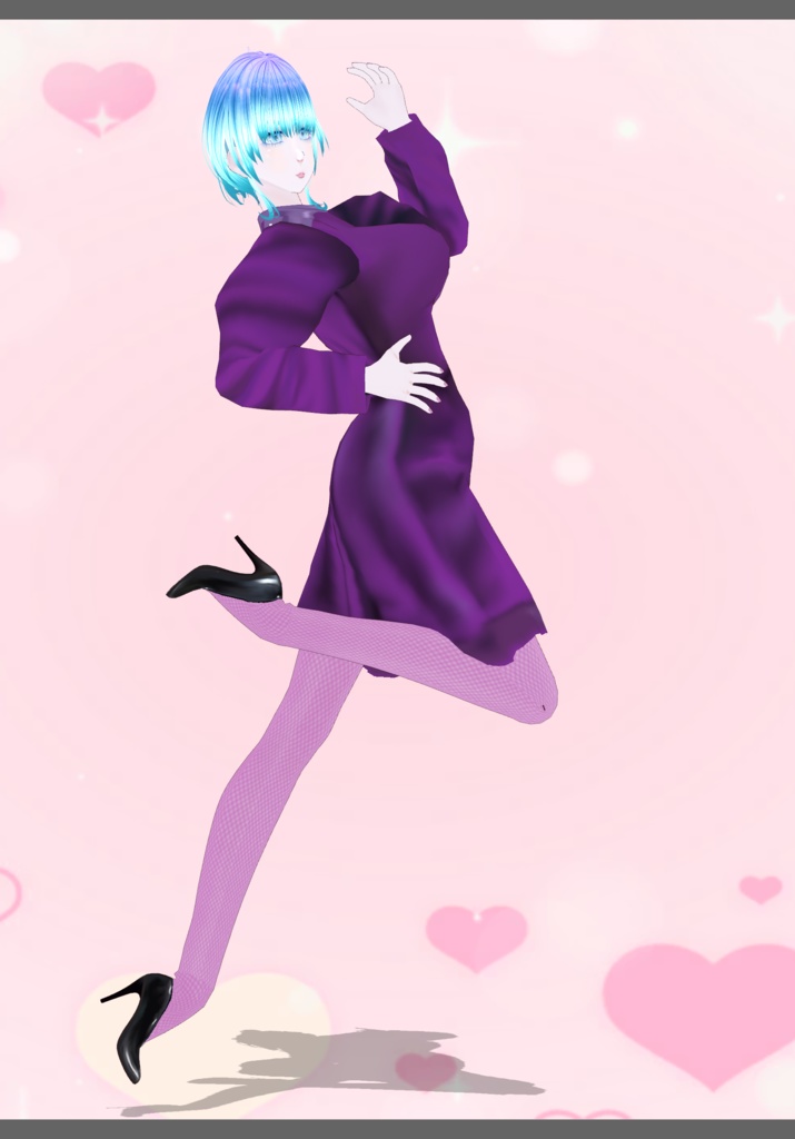 80s Purple Power Dress/Bra & with tights