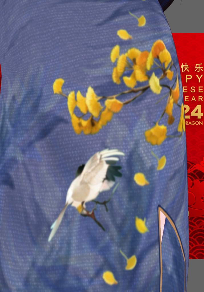 Blue Embroidered Qipao long dress quarter sleeves