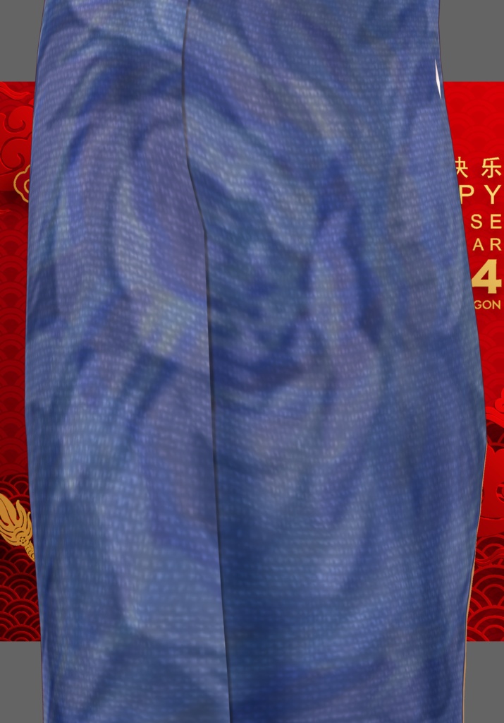 Blue Embroidered Qipao long dress quarter sleeves