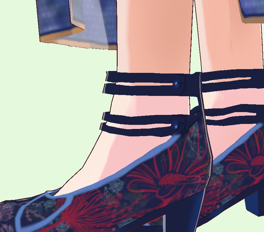 Chinese embroidery blue shoes 1920s